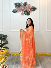 Foil printed cream anarkali set - kasumi.in